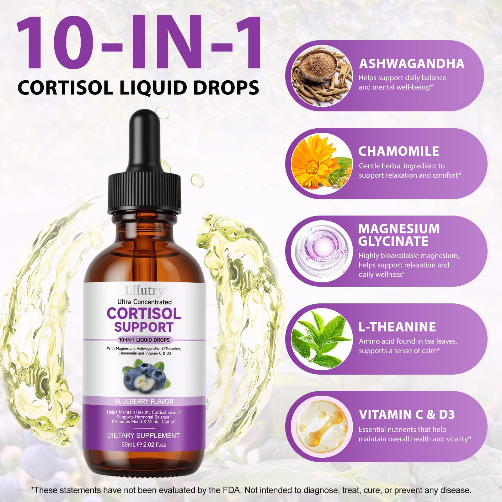 Buyourtaste Liquid Cortisol Supplement for Women 140g bottle with dropper