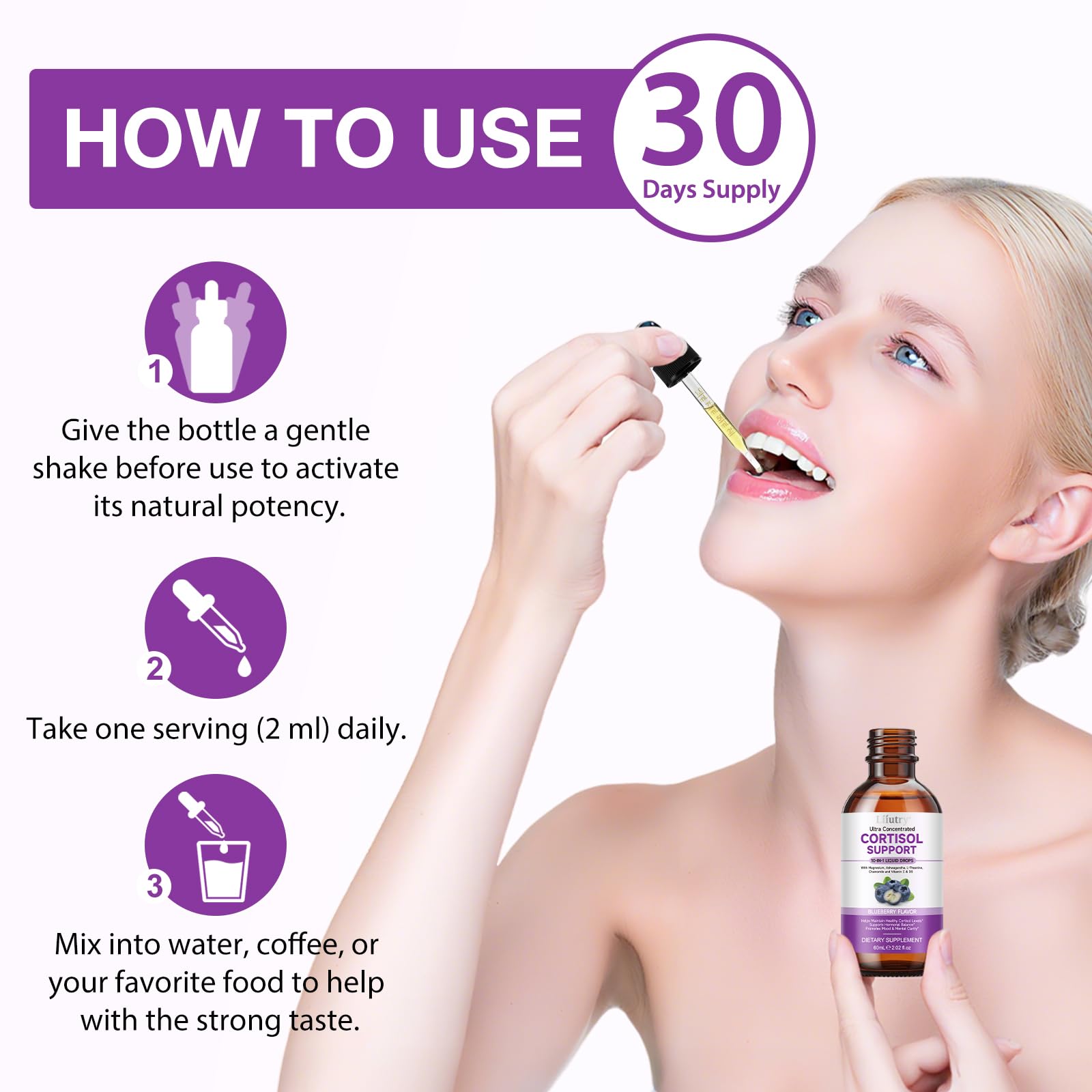 Buyourtaste Liquid Cortisol Supplement for Women 140g ingredients list