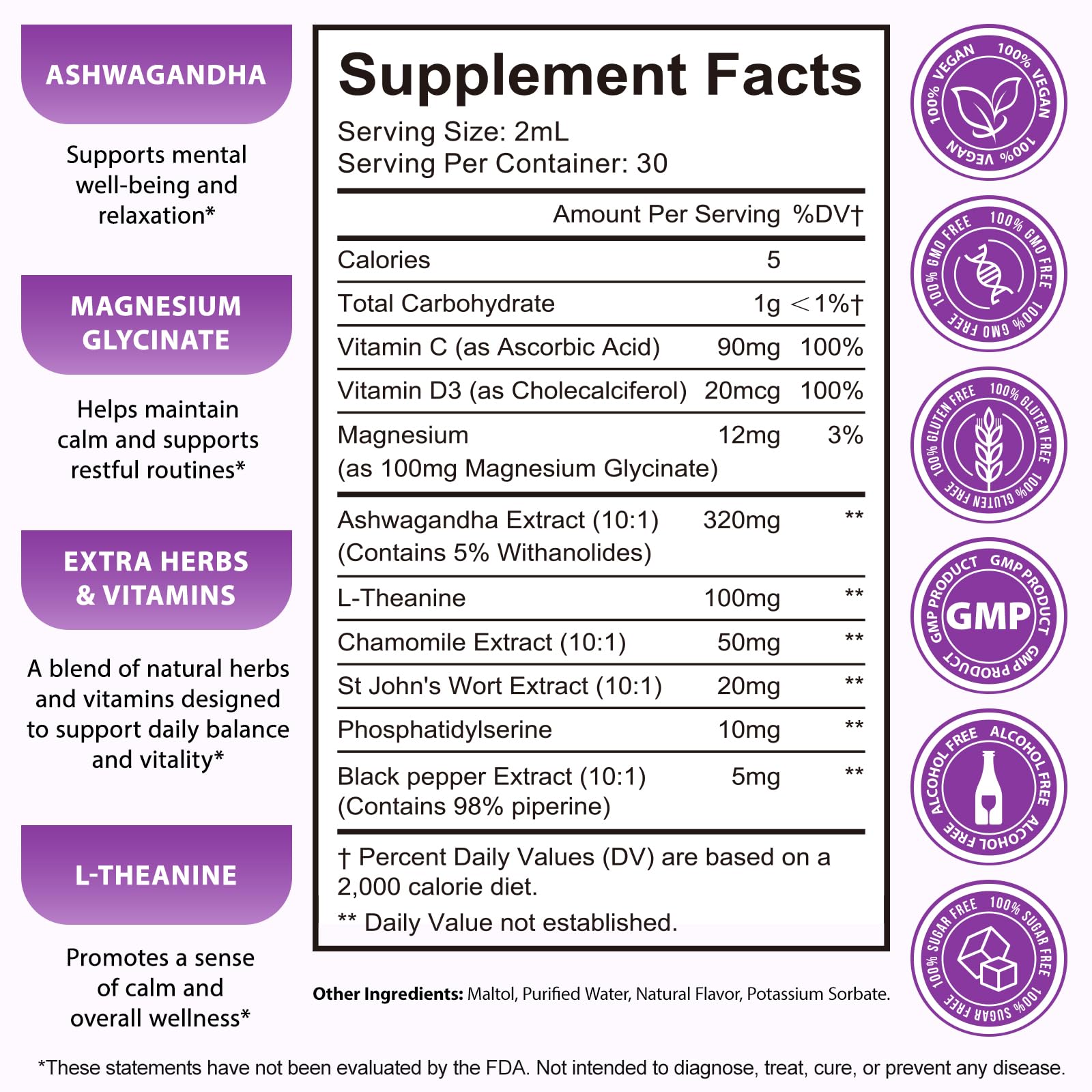Buyourtaste Liquid Cortisol Supplement for Women 140g side view