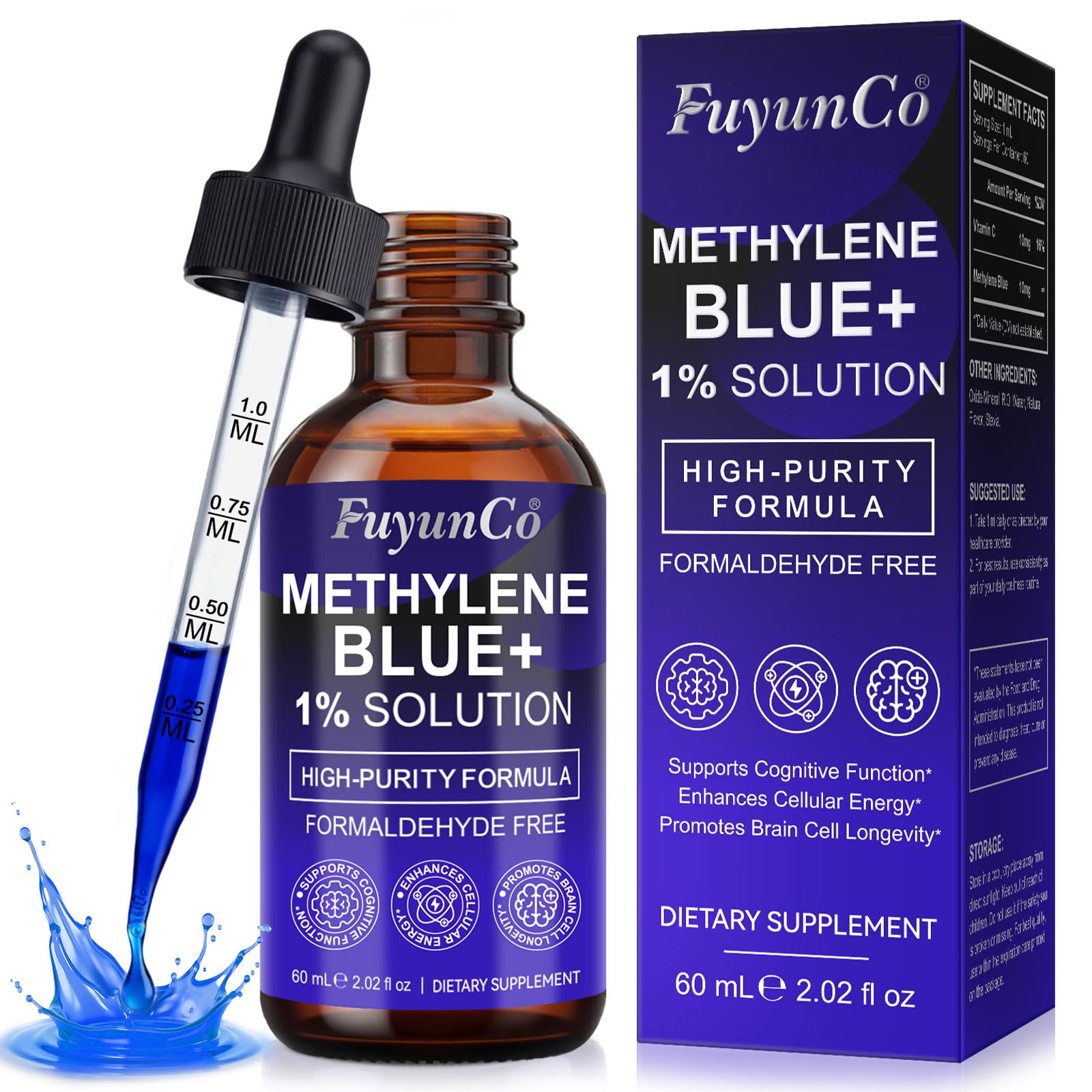 Buyourtaste Methylene Blue Liquid Drops 150g front view