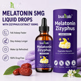 buzzlab Melatonin 5mg Liquid Drops bottle side view