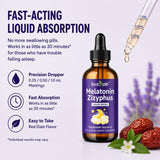 buzzlab Melatonin 5mg Liquid Drops ingredients list on packaging