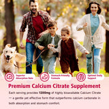 BVIVLOO Calcium Citrate Gummies 1200mg back view with nutritional information