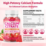 BVIVLOO Calcium Citrate Gummies 1200mg strawberry flavour close-up