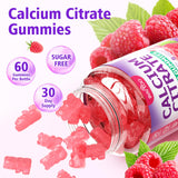 BVIVLOO Calcium Citrate Gummies with fresh raspberries