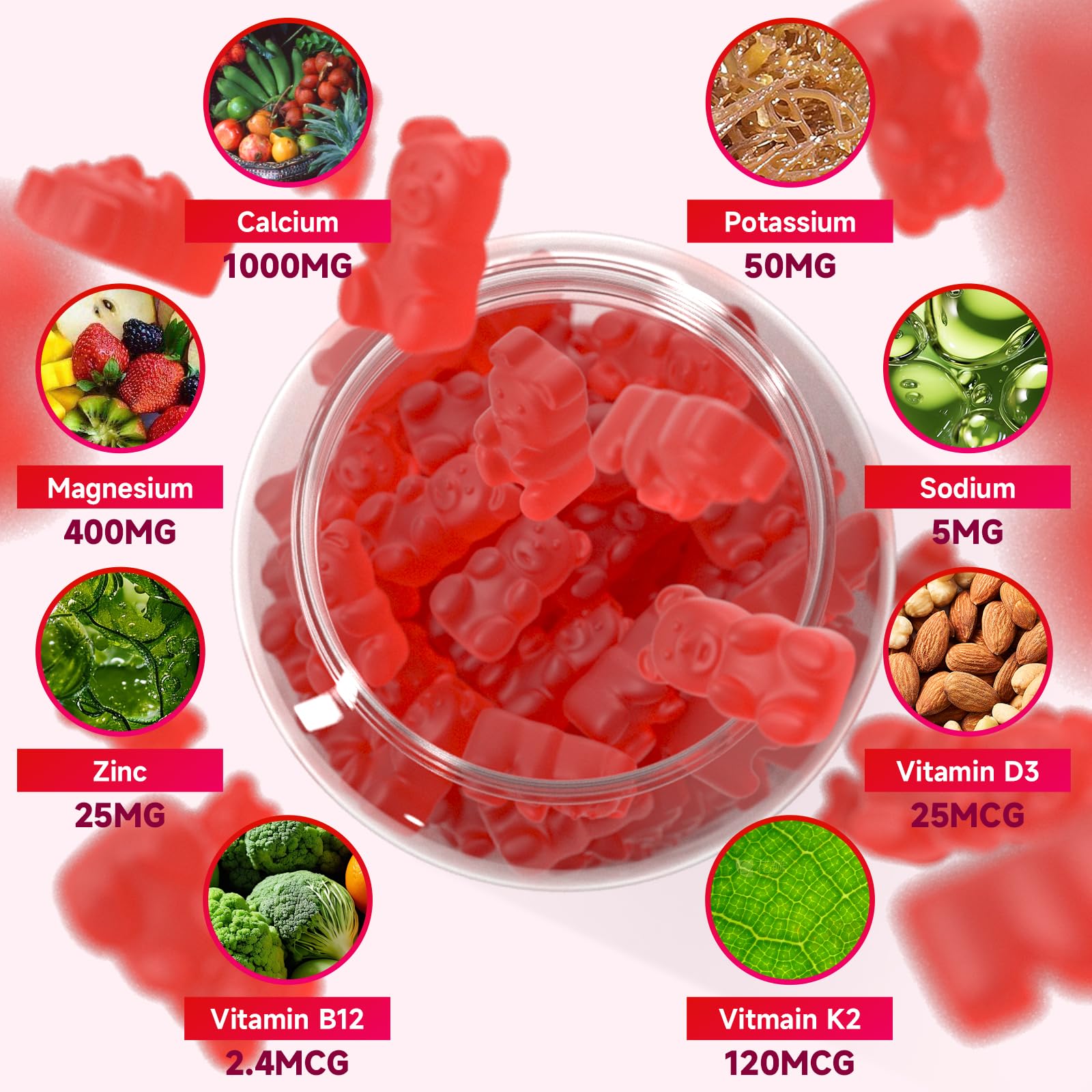 BVIVLOO Calcium Gummies opened bottle