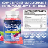 BVIVLOO Magnesium Glycinate Gummies 1000mg raspberry flavour close-up