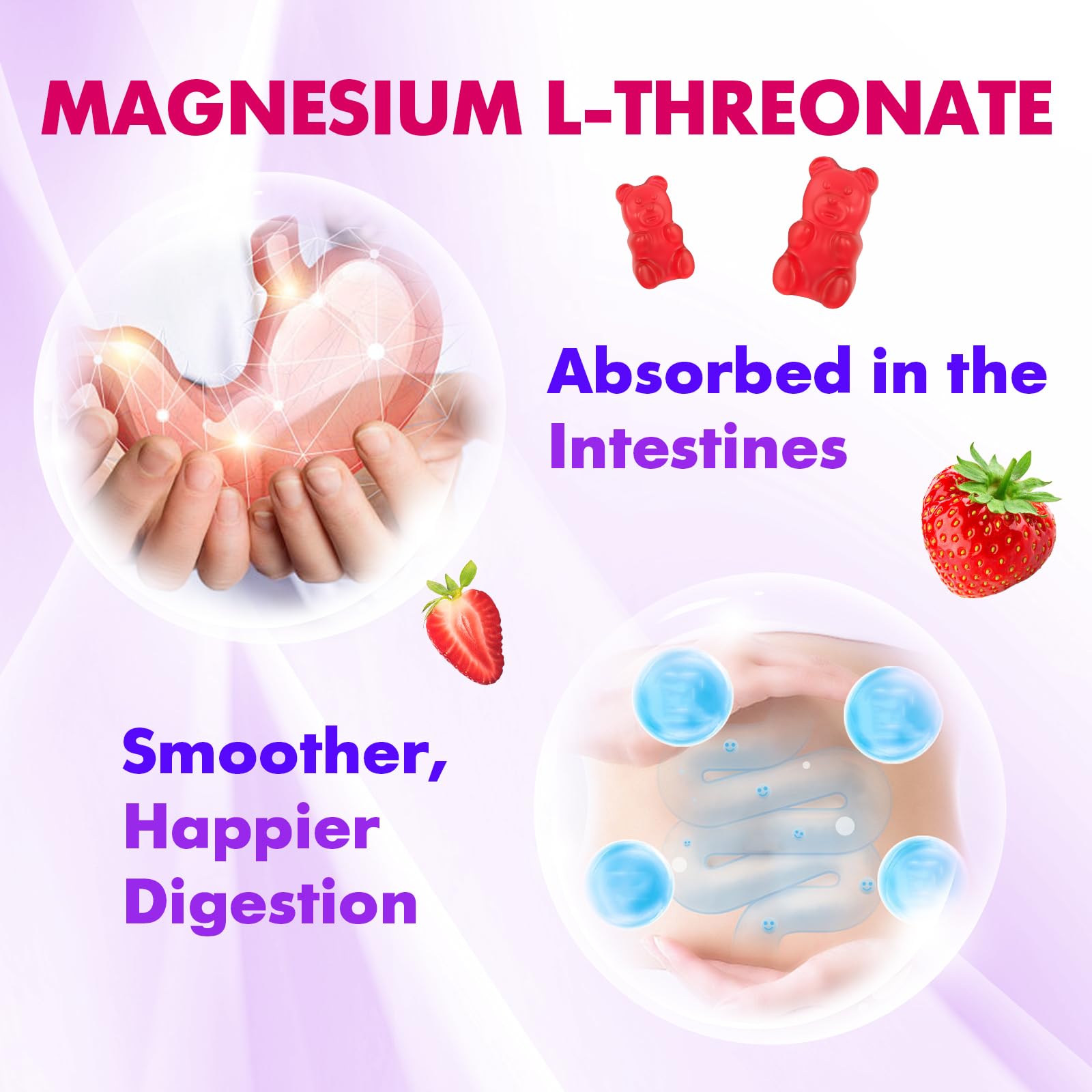BVIVLOO Magnesium L-Threonate Gummies on a wooden table