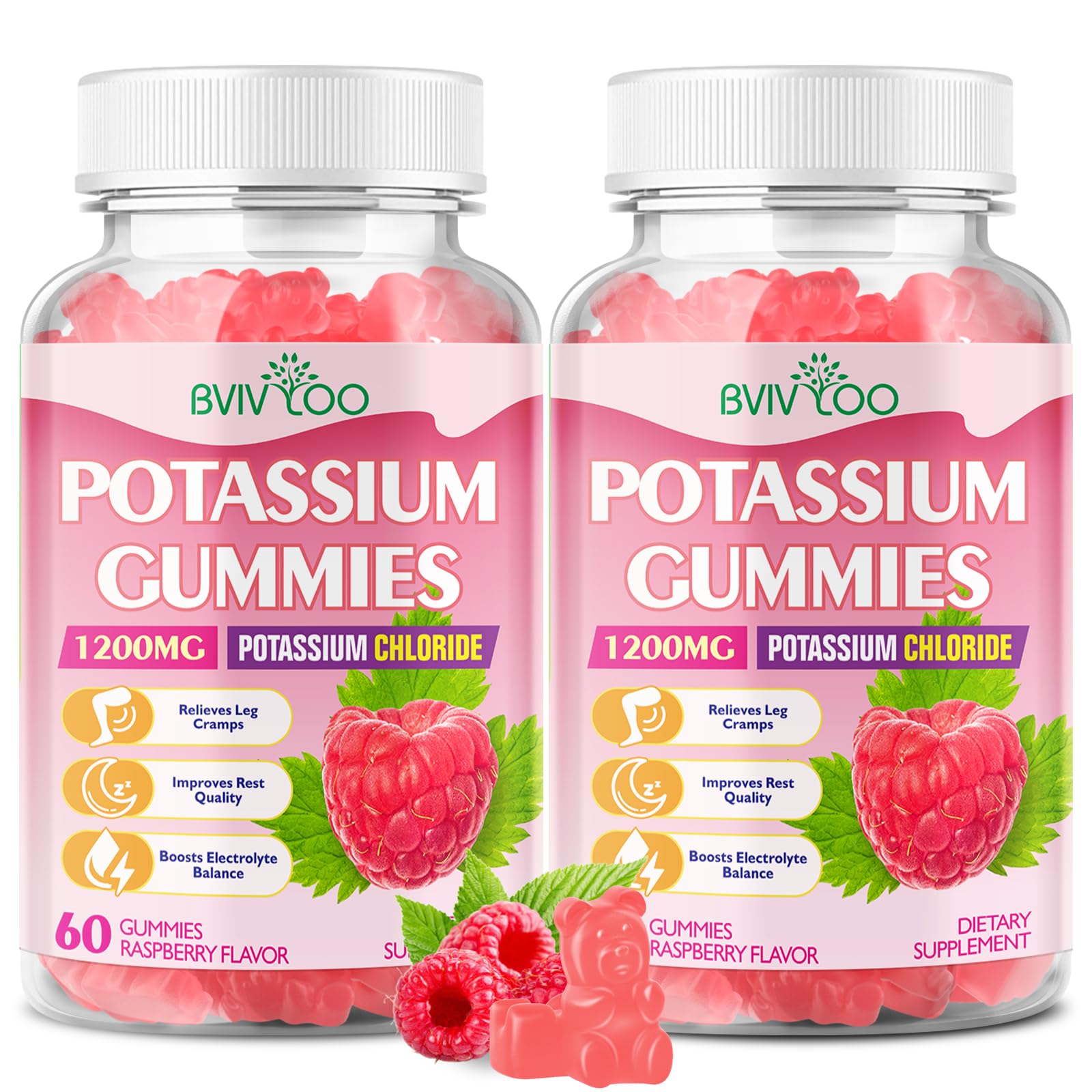 BVIVLOO Potassium Chloride Gummies front view with packaging