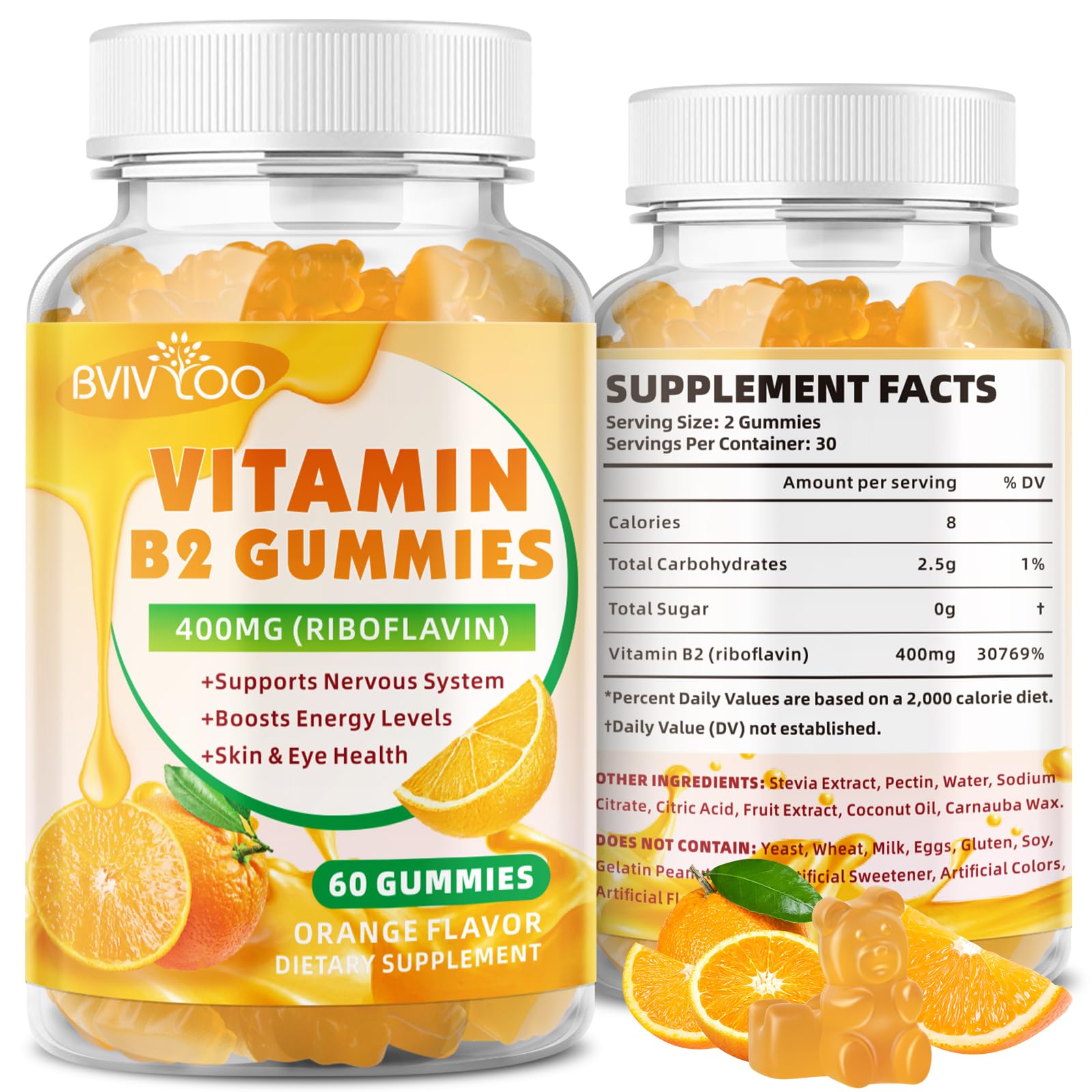 BVIVLOO Riboflavin Gummies 400mg front view