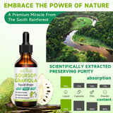 BVIVLOO Soursop Graviola Liquid Drops 2000mg with fresh Soursop fruit