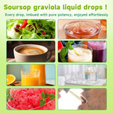 BVIVLOO Soursop Graviola Liquid Drops being poured into a glass