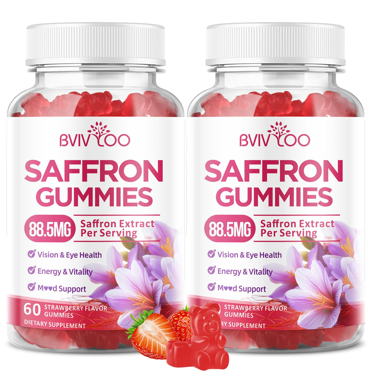BVIVLOO vitamin and mineral gummies bottle front view