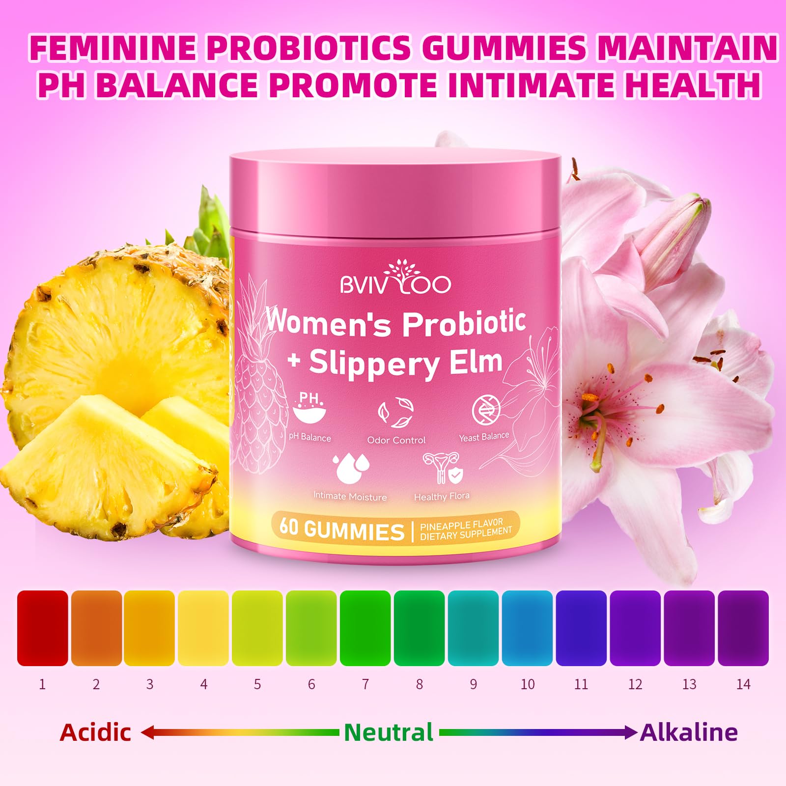 BVIVLOO Women Probiotics Slippery Elm Gummies in a hand