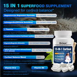 Bvlaue Cortisol Manager 15-in-1 Supplement capsule close-up