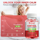 Bvlaue Cortisol Supplements gummies scattered on a table