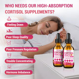 Bvlaue Cortisol Supplements liquid drop on wooden table