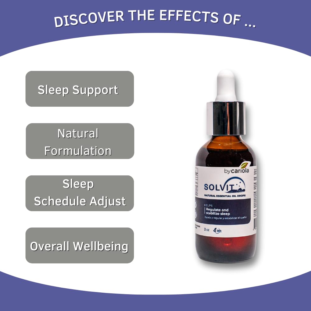 BY CARIOLA Solvit Sleep Supplement 2 oz bottle side view