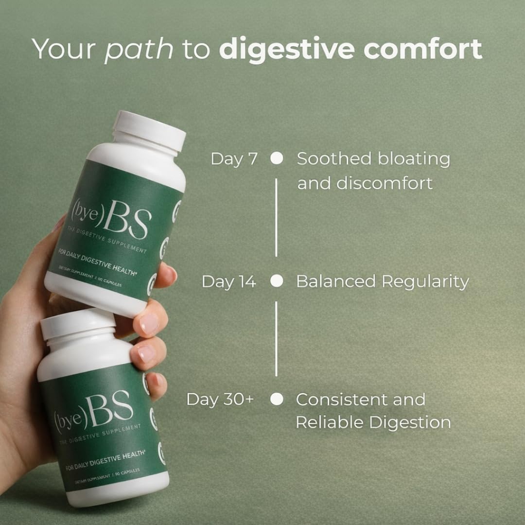 ByeBS daily Support Supplement side view showing ingredients