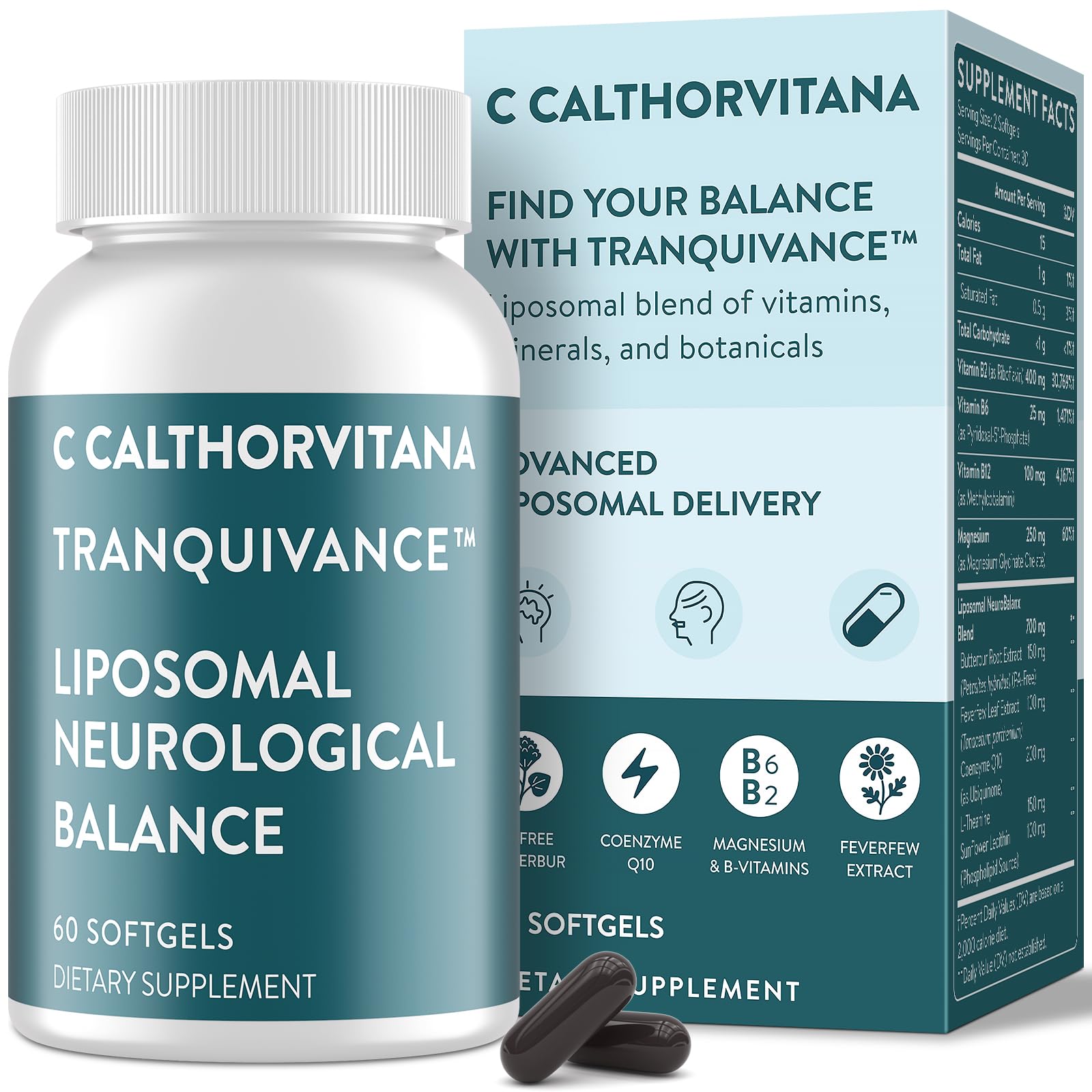 C Calthorvitana liposomal softgel daily supplement front view