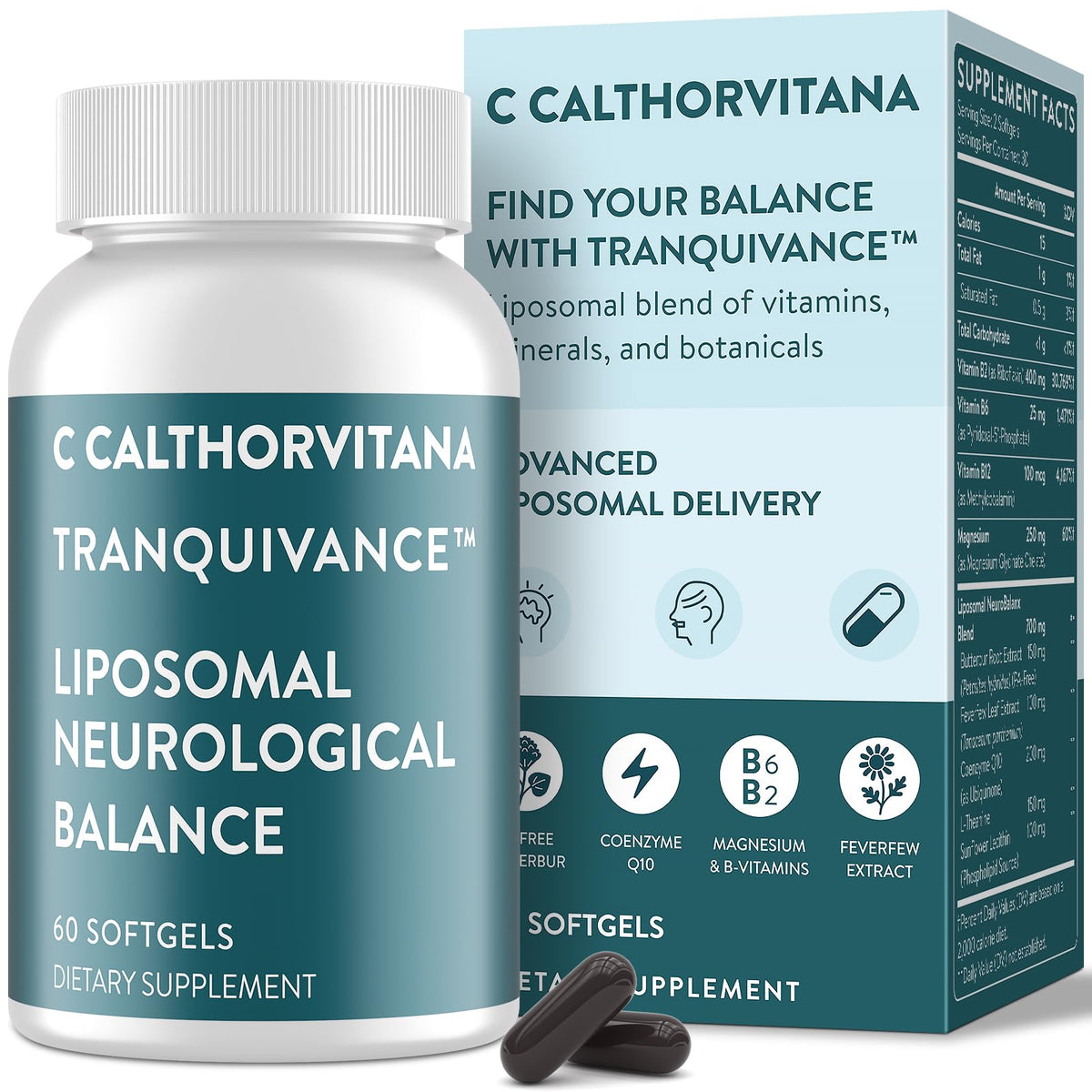 C Calthorvitana liposomal softgel daily supplement front view