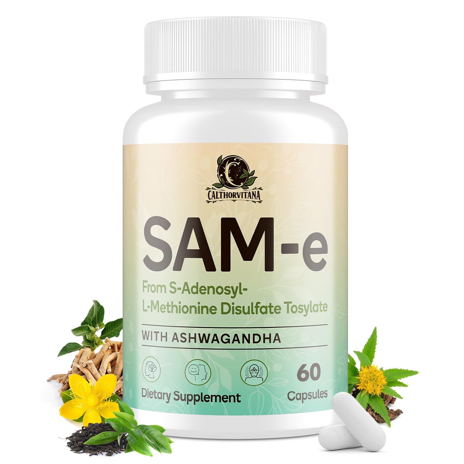 C Calthorvitana SAM-e Blended Vitamin & Mineral Supplement 60 Capsules front view