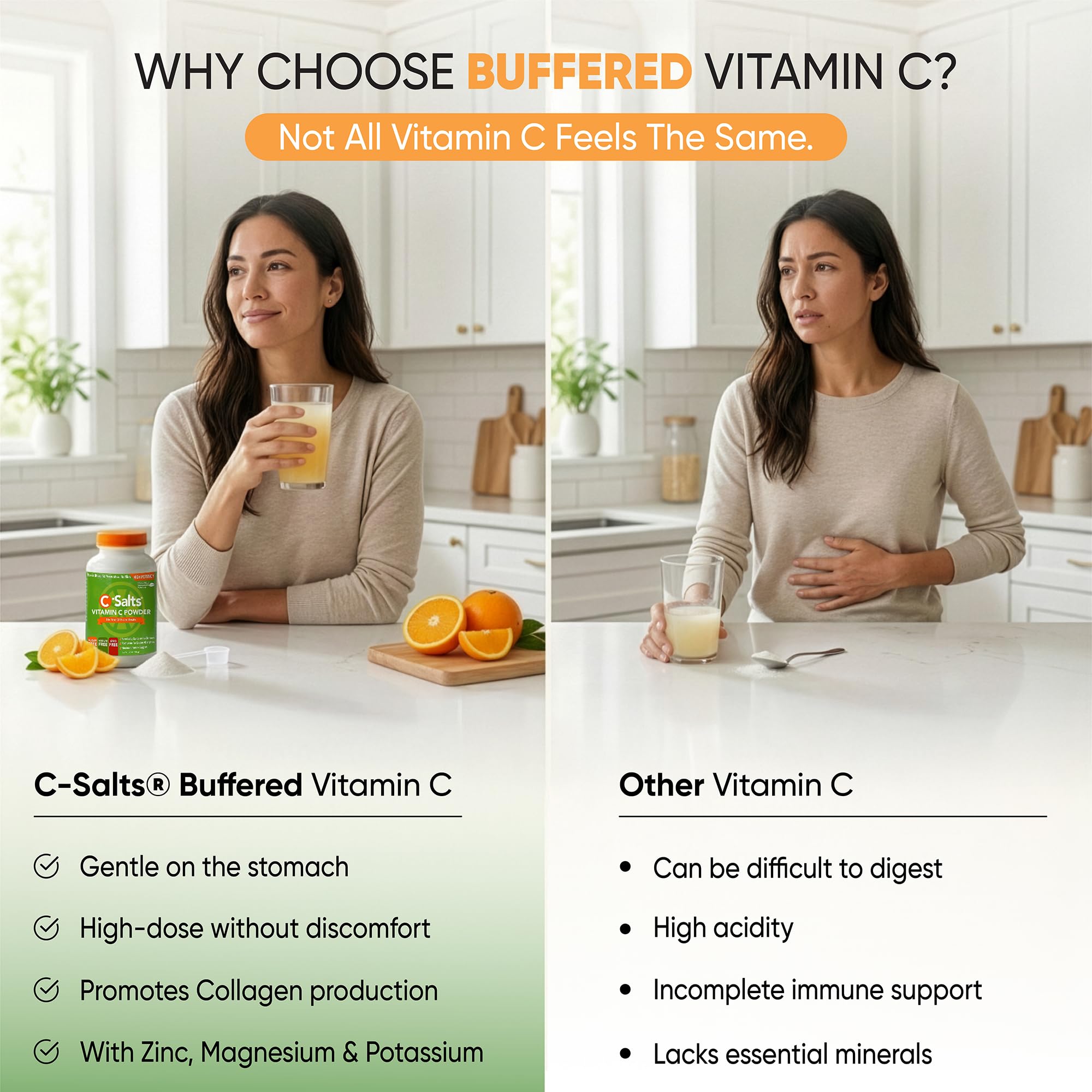 C-Salts Vitamin C Powder 735g container with scoop