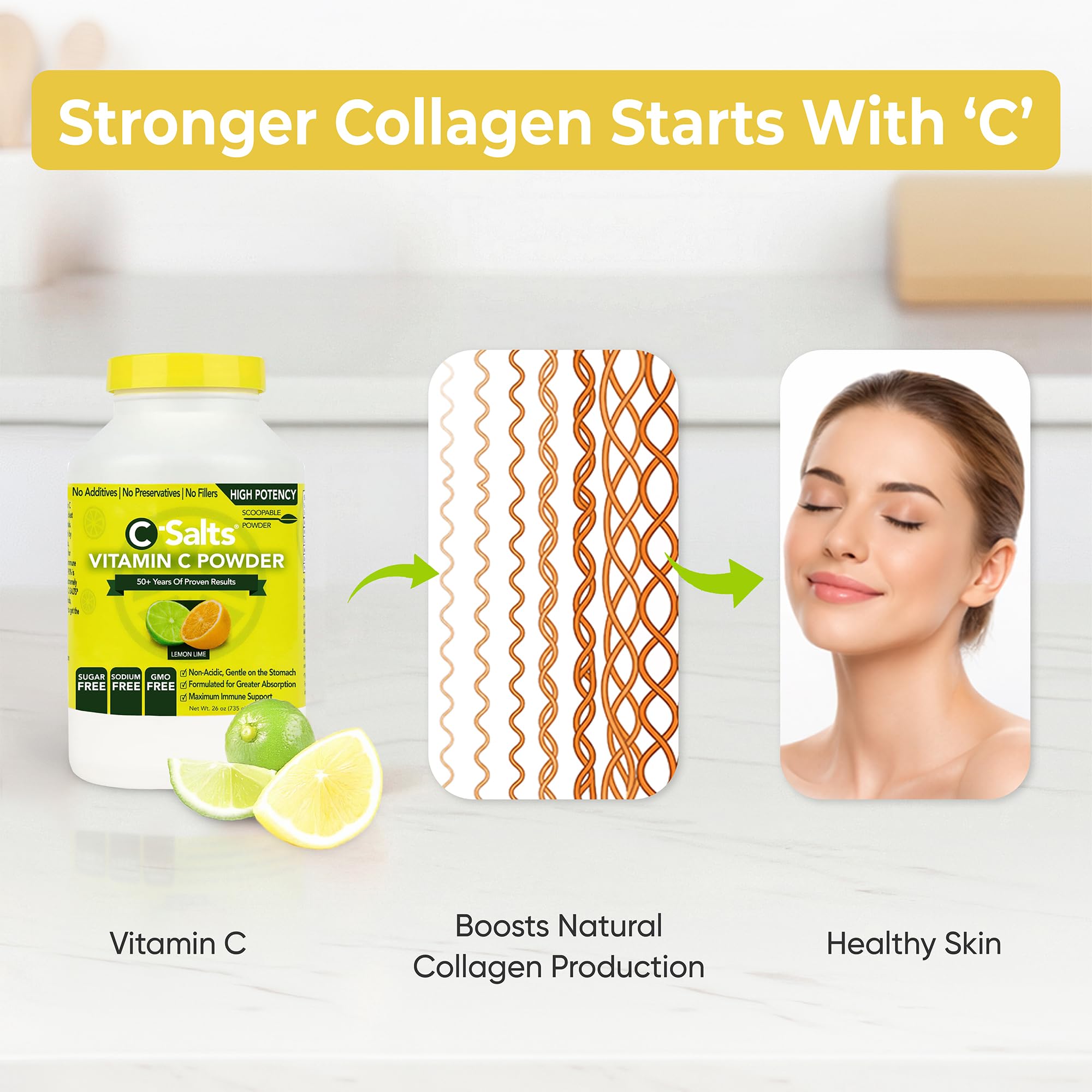 C-Salts Vitamin C Powder 735g with measuring spoon