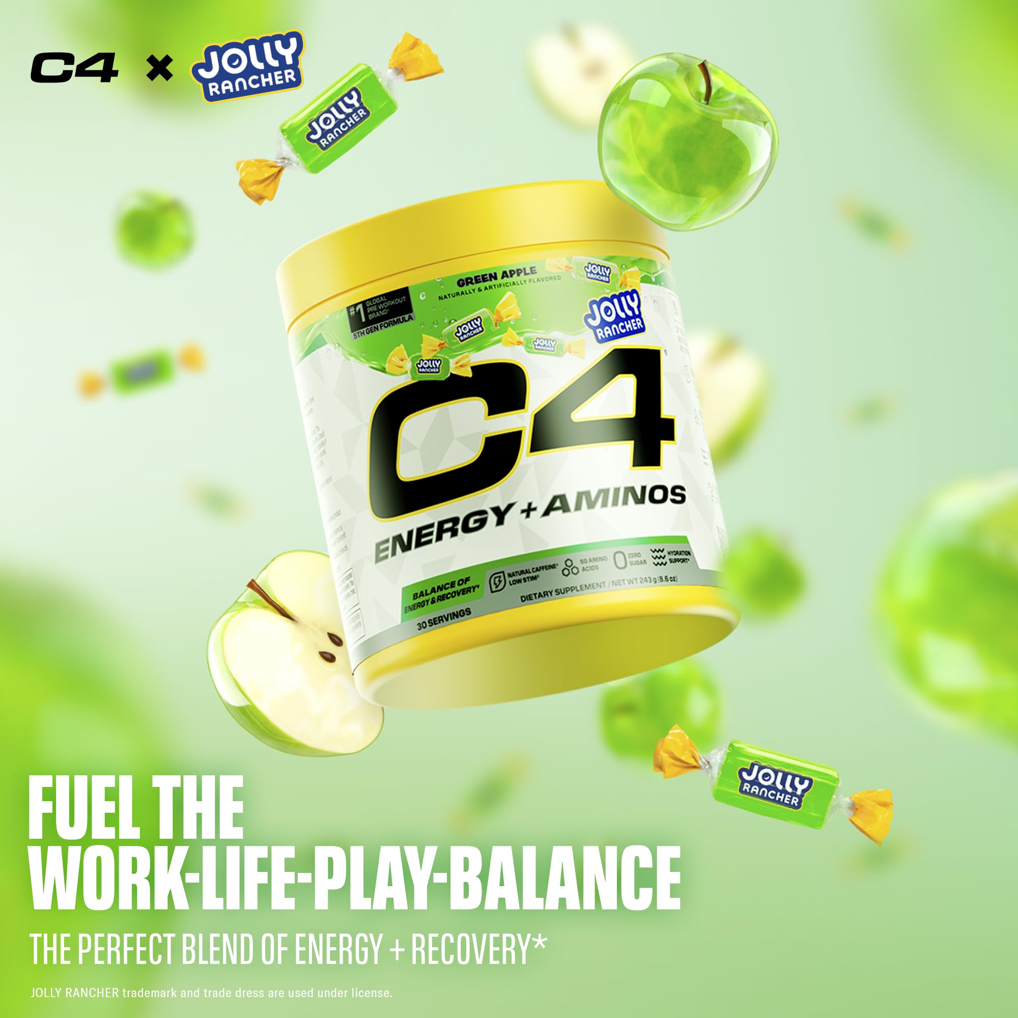 C4 Energy + Aminos 255g in a lifestyle setting