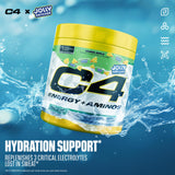 C4 Energy + Aminos 255g packaging with Jolly Rancher branding