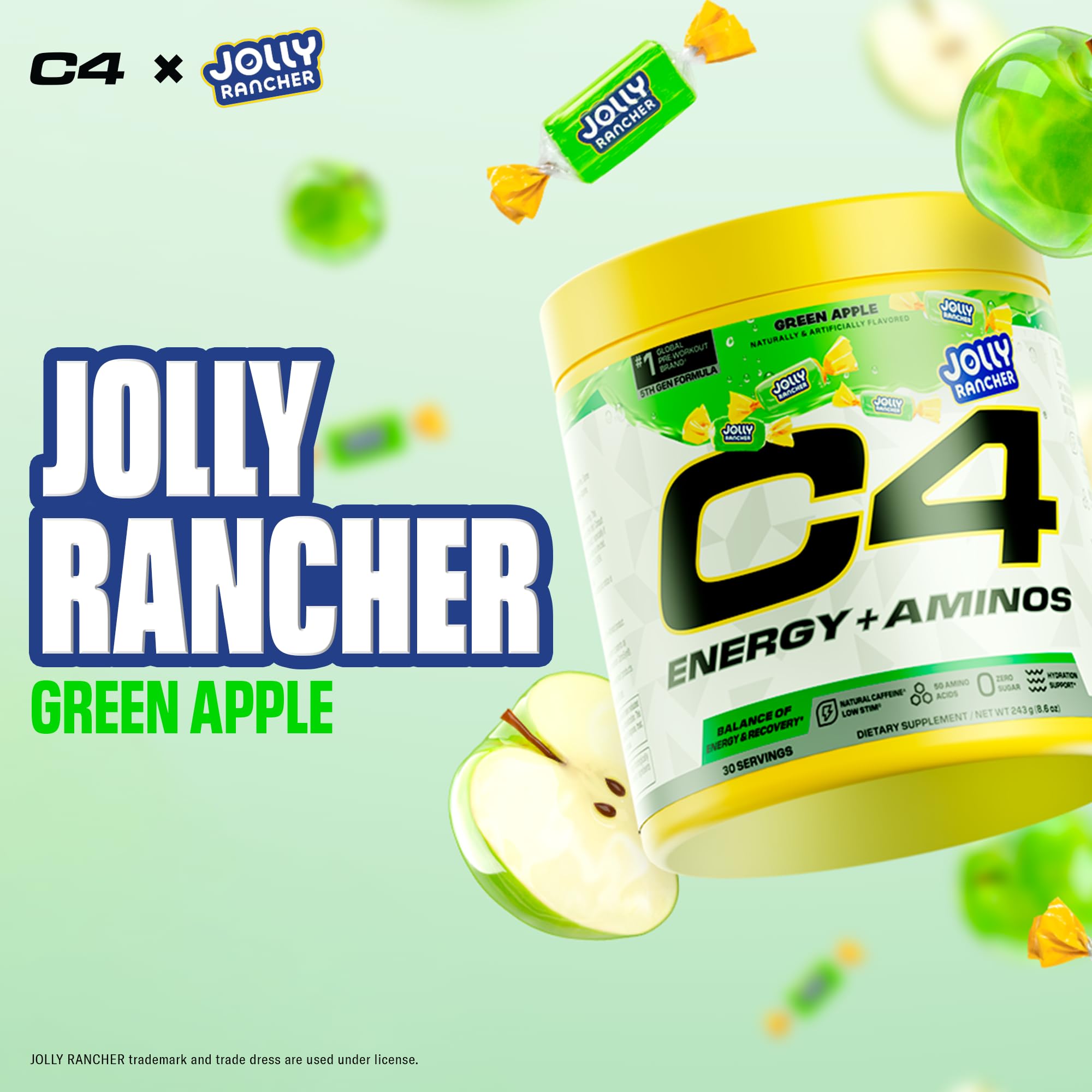 C4 Energy + Aminos 255g with fitness accessories
