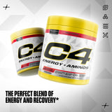 C4 Energy + Aminos 272g back view with ingredient list