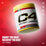 C4 Energy + Aminos 272g displayed with other fitness supplements