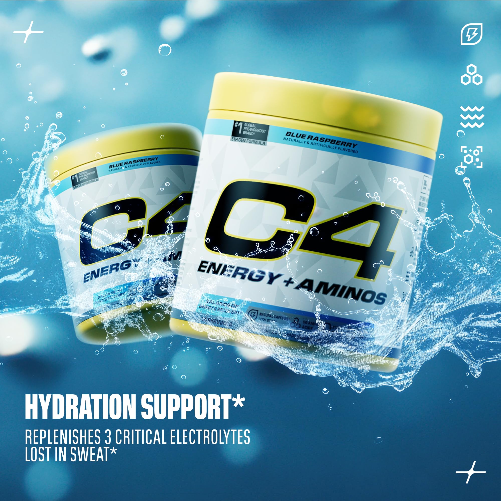 C4 Energy + Aminos 272g on a kitchen counter