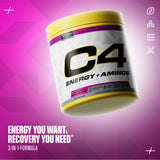 C4 Energy + Aminos 272g opened packaging with scoop