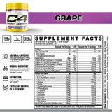 C4 Energy + Aminos 272g side view showing nutritional information