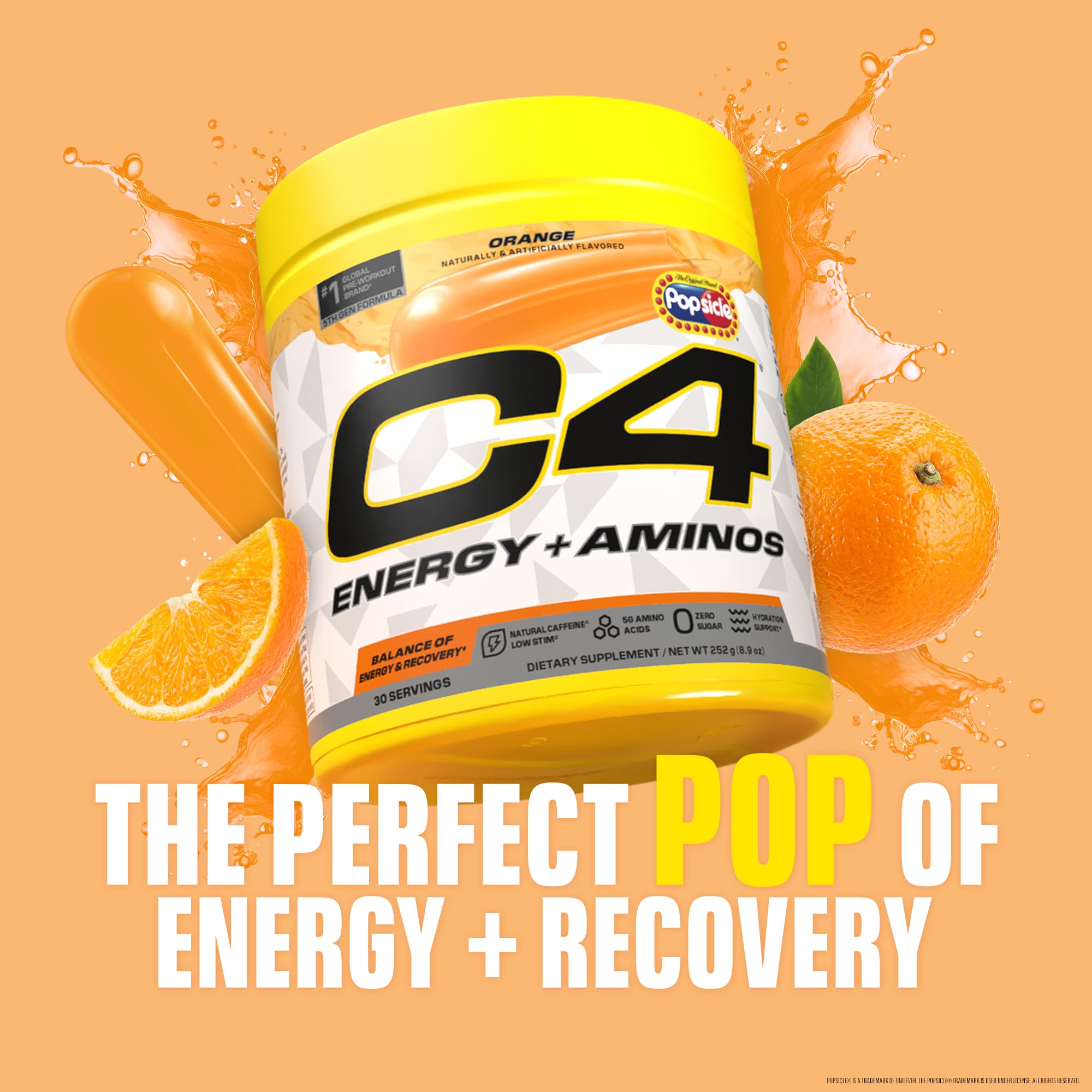 C4 Energy + Aminos x Popsicle® 293g in a lifestyle setting