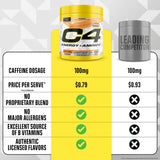 C4 Energy + Aminos x Popsicle® 293g nutritional information on packaging