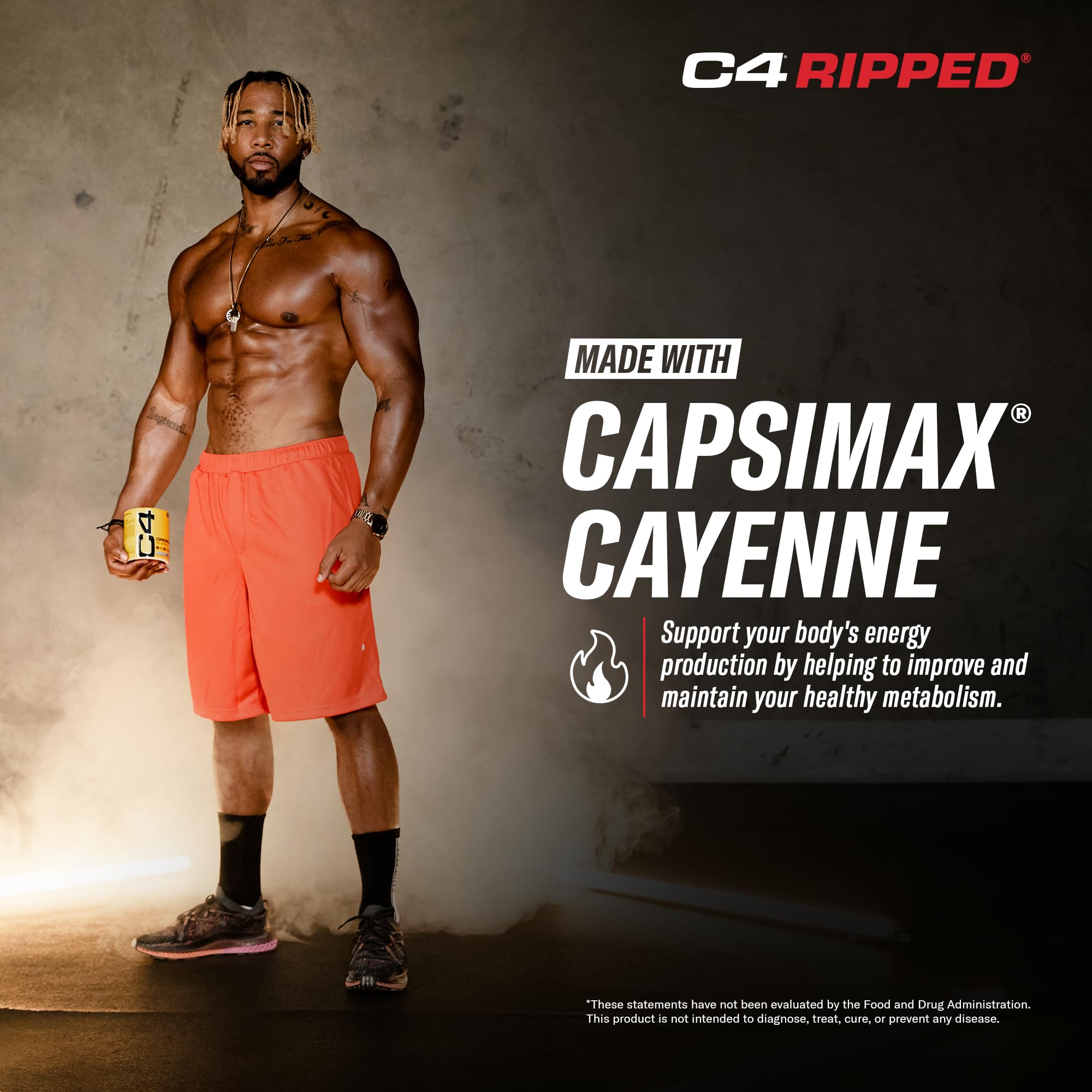 C4 Ripped Pre-Workout Powder 249g Icey Blue Razz flavour
