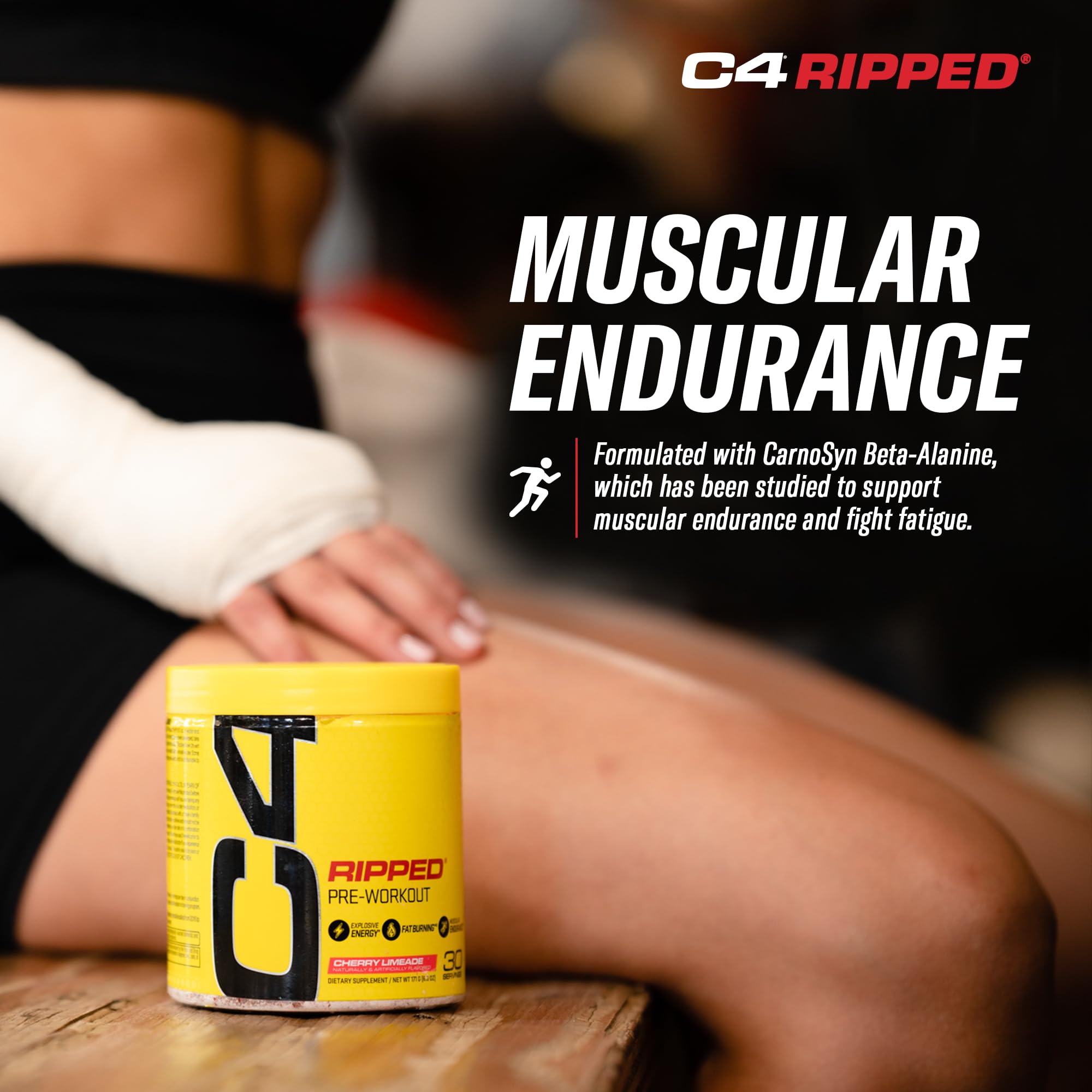 C4 Ripped Pre-Workout Powder 249g Raspberry Lemonade flavour