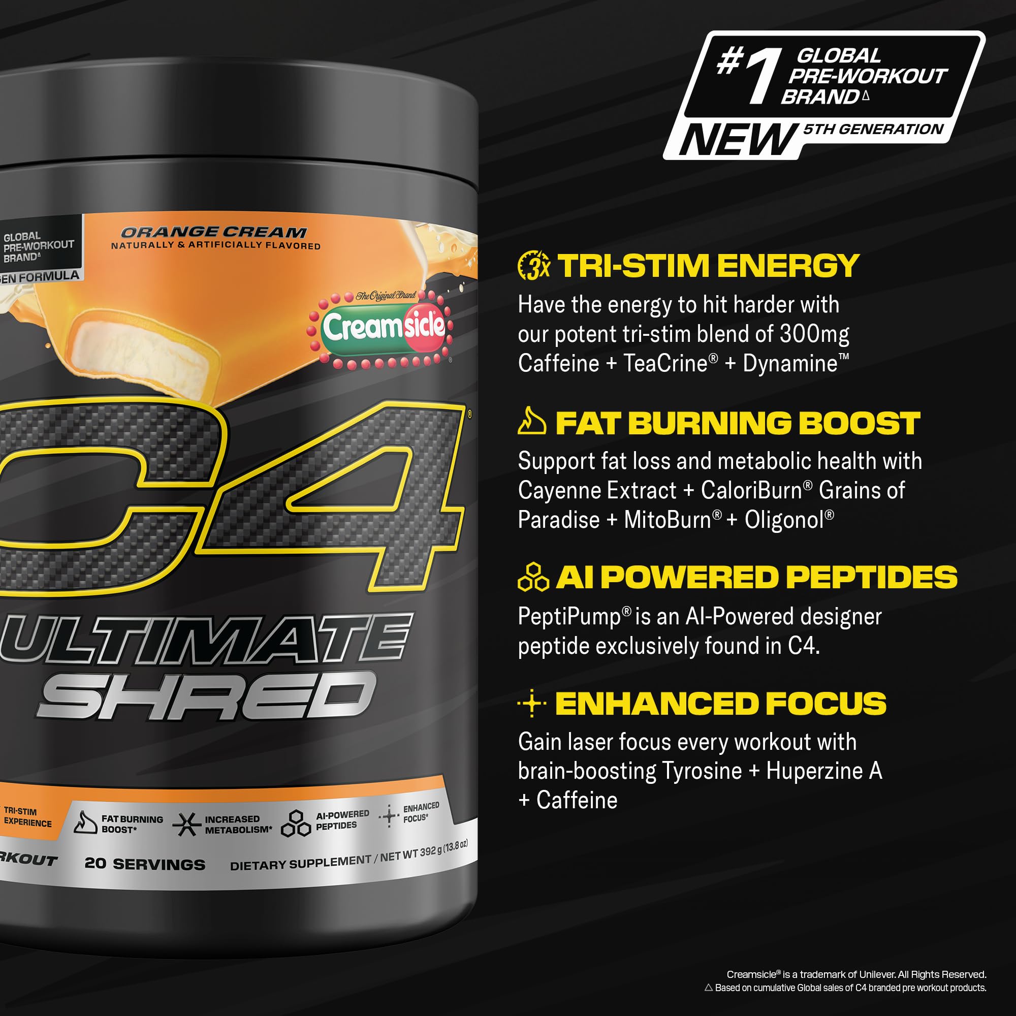 C4 Ultimate Shred Fat Burner 392g side view