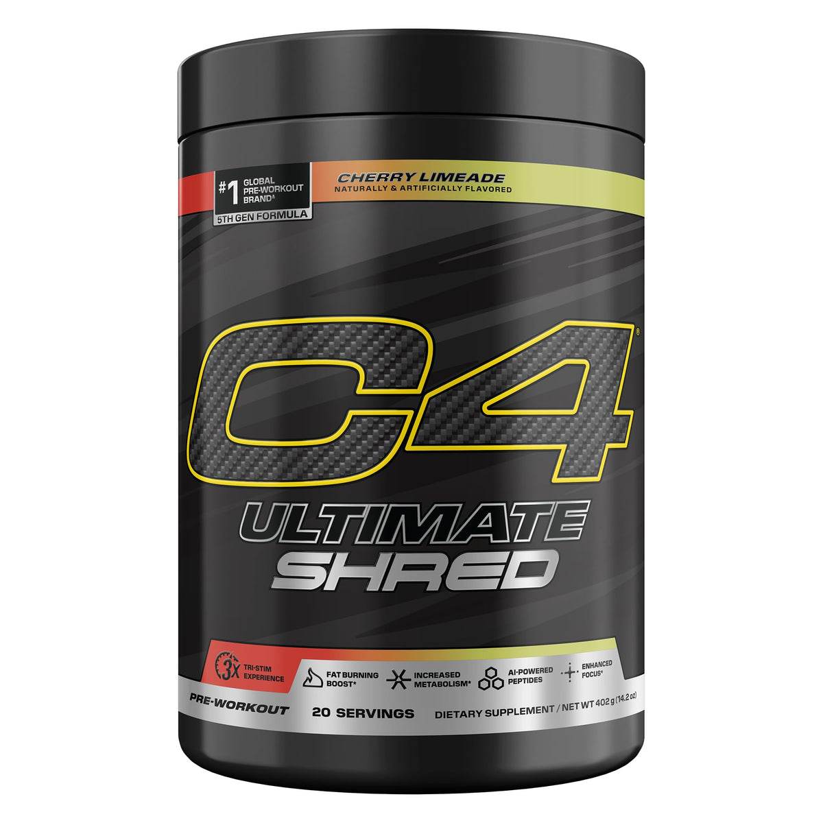 C4 Ultimate Shred Fat Burner 402g front view with packaging
