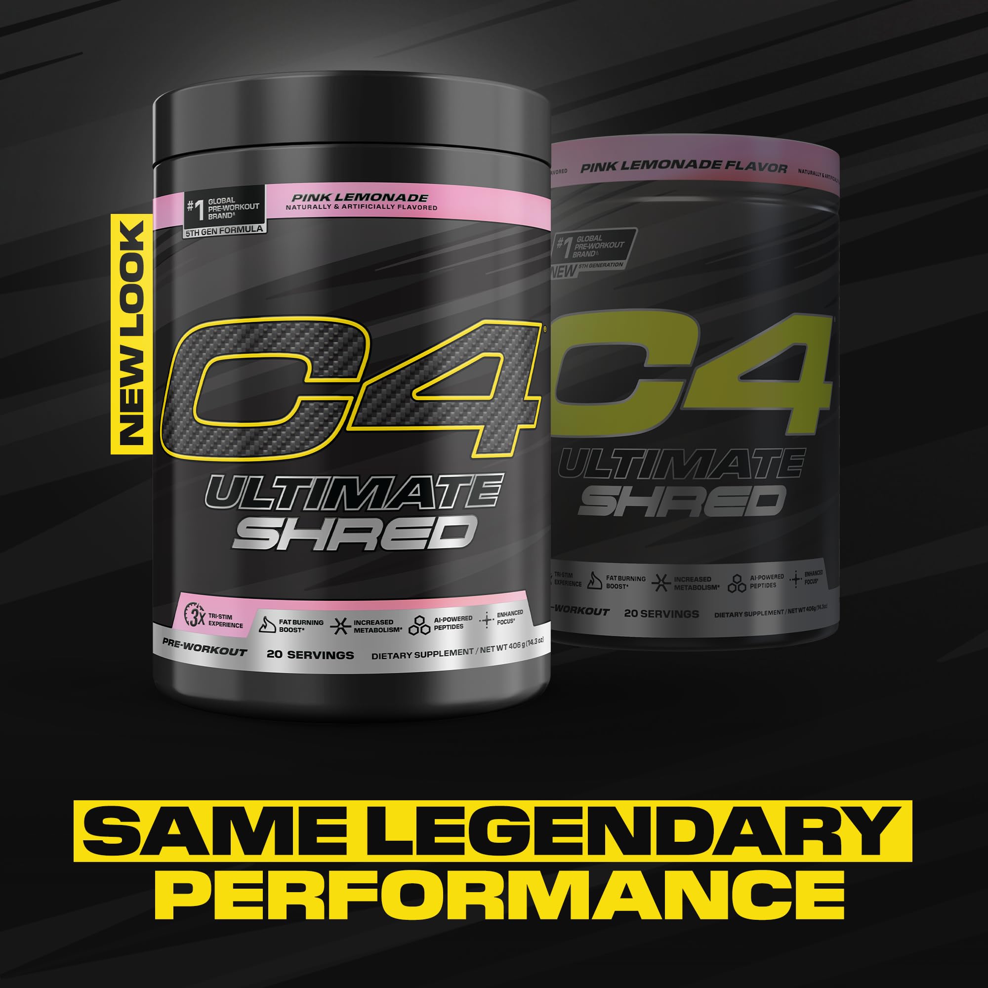 C4 Ultimate Shred Fat Burner 406g scoop and powder