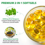 Cacukn Oil of Oregano Capsules with Black Seed Oil softgel close-up