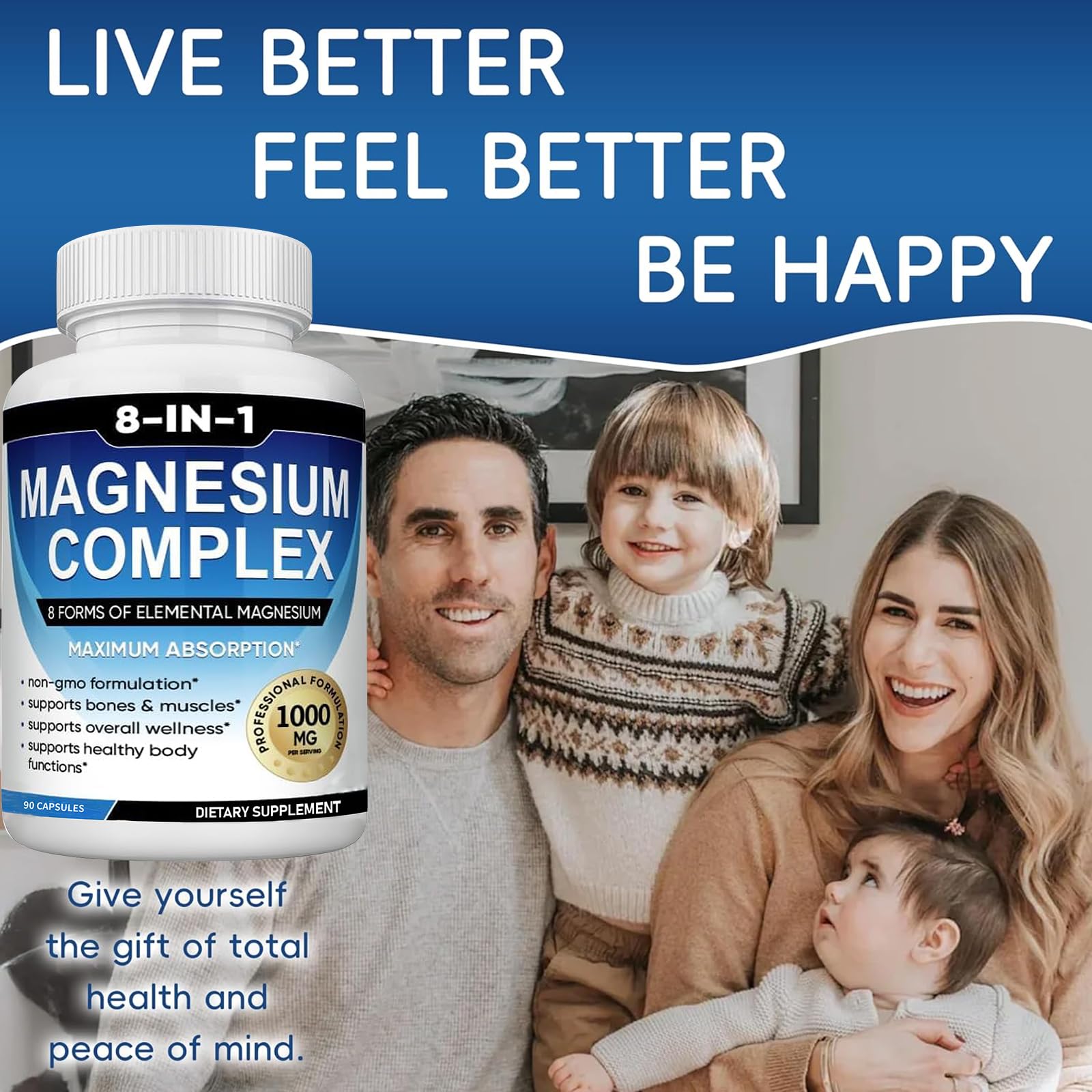 caicieter Magnesium Supplement 8-Form Blend with measuring spoon