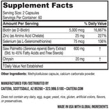 Caitera Saw Palmetto supplement capsules in a hand