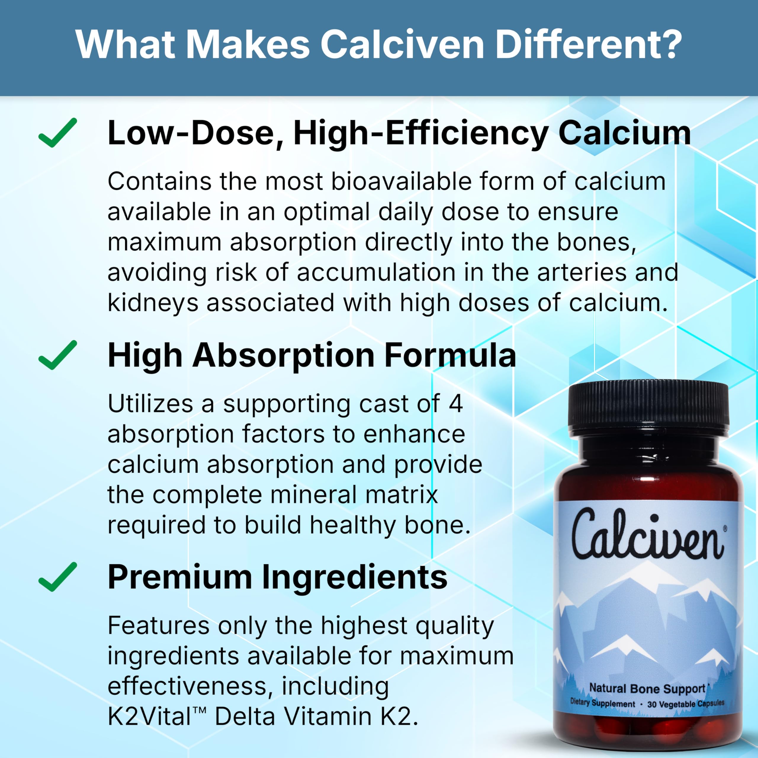 Calciven Bone Support Supplement 50g label close-up