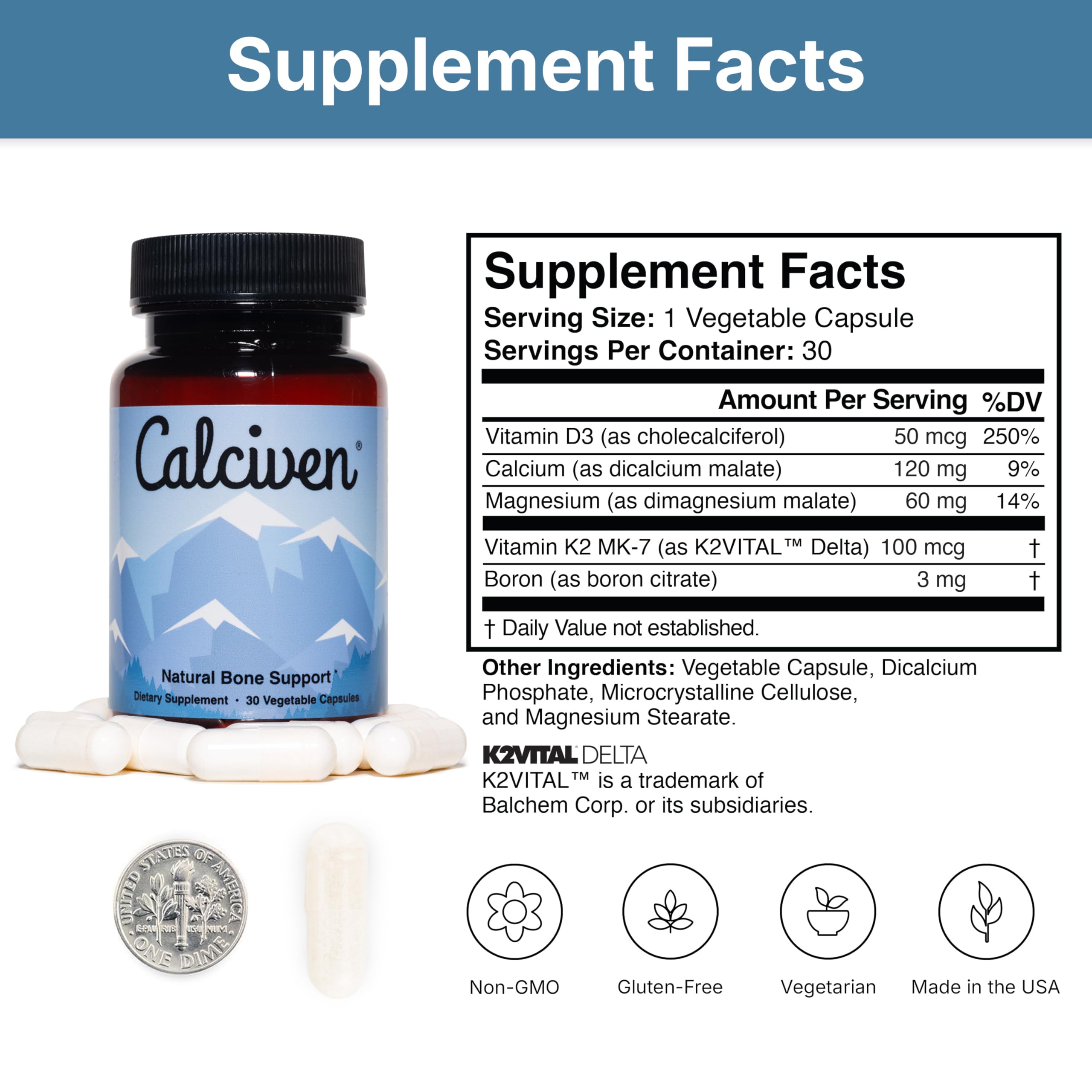 Calciven Bone Support Supplement 50g packaging