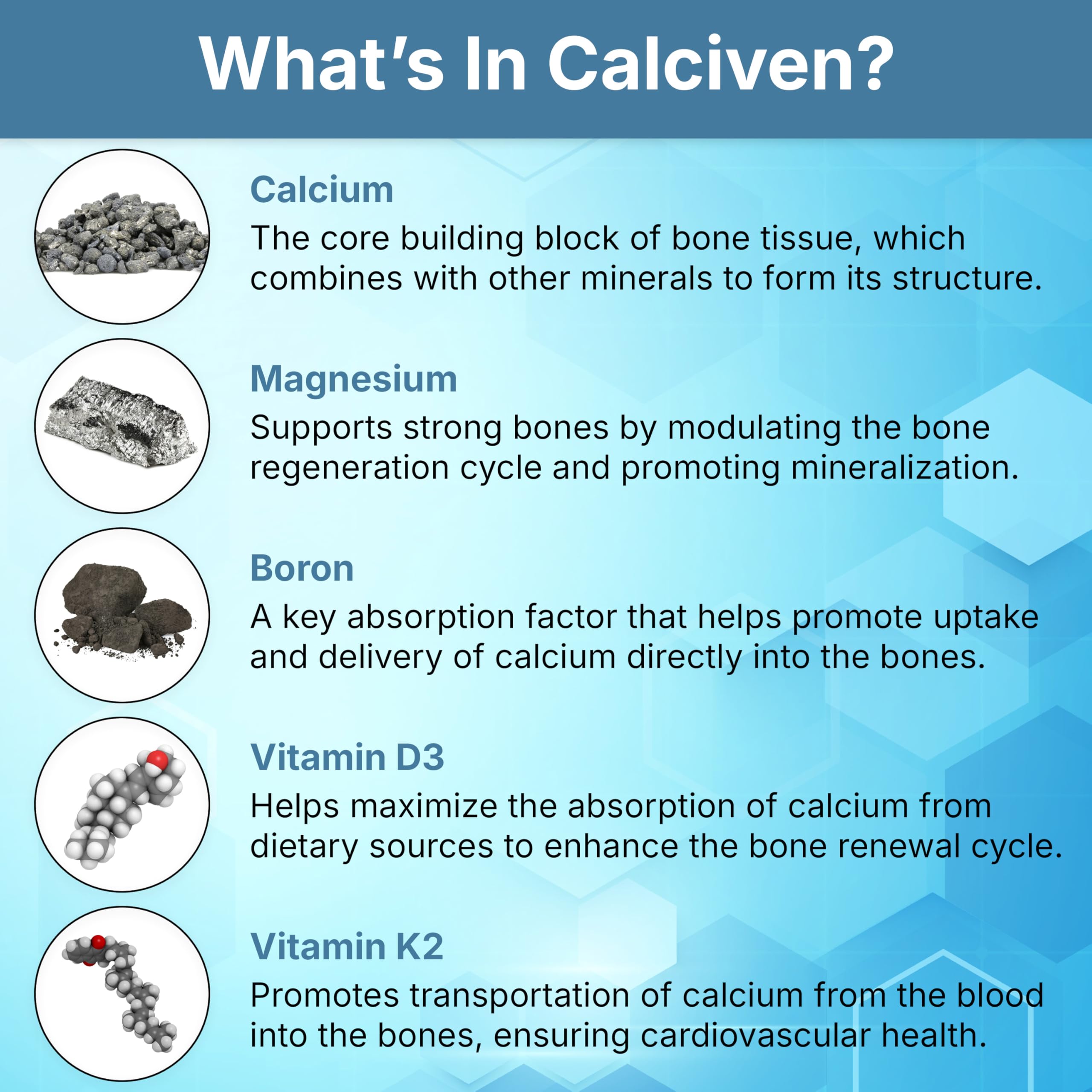 Calciven Bone Support Supplement 50g with capsules