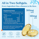 Calgee Omega-3 Algal Oil Softgels side view with dosage information